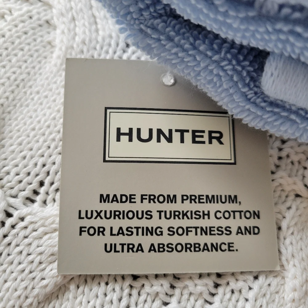 Hunter 100% Turkish Cotton Light Blue Hand Towels 4 Pc Set 16 in x 28 in